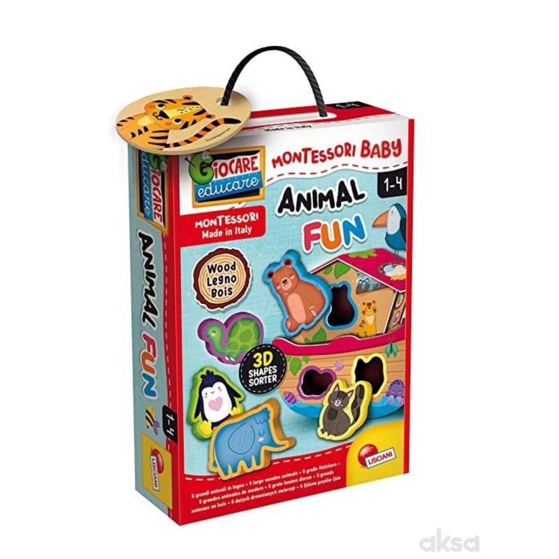Montesori drveni sorter oblika animal fun