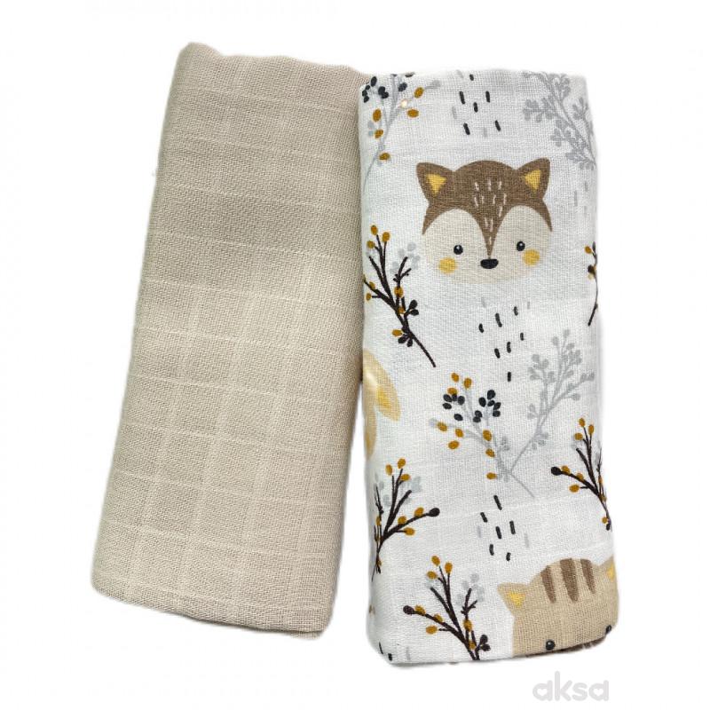 Deksi muslin pelene 2/1, bež 