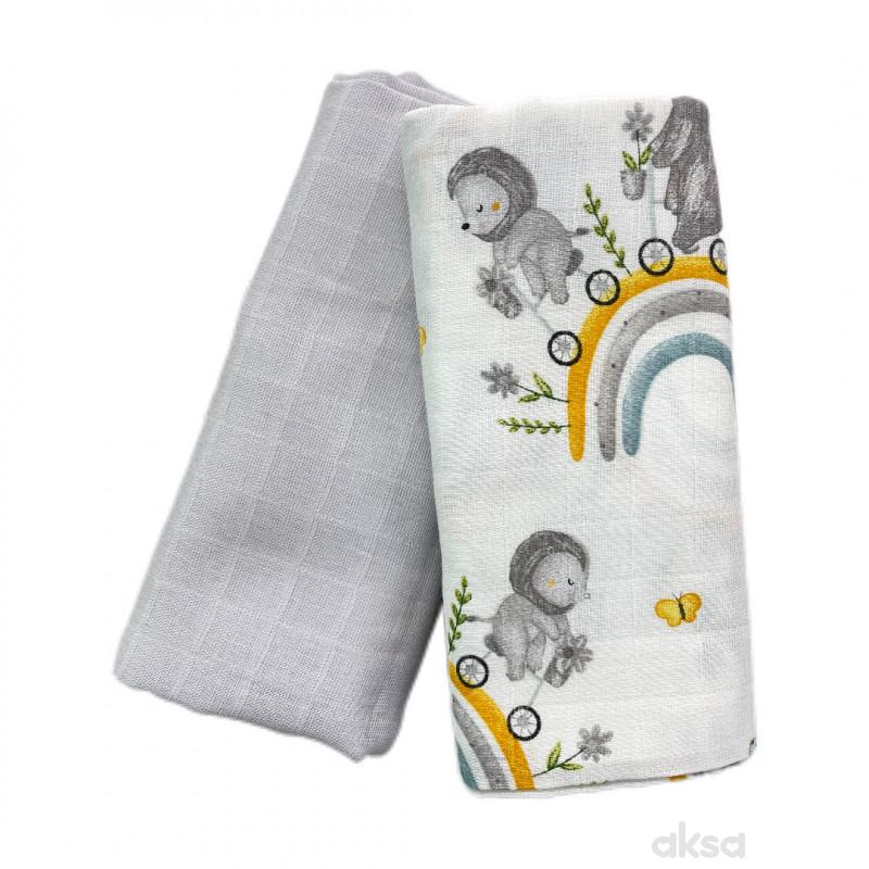 Deksi muslin pelene 2/1, siva 