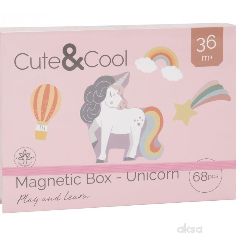 Cute&Cool drvena igračka magnetna kutija jednorog