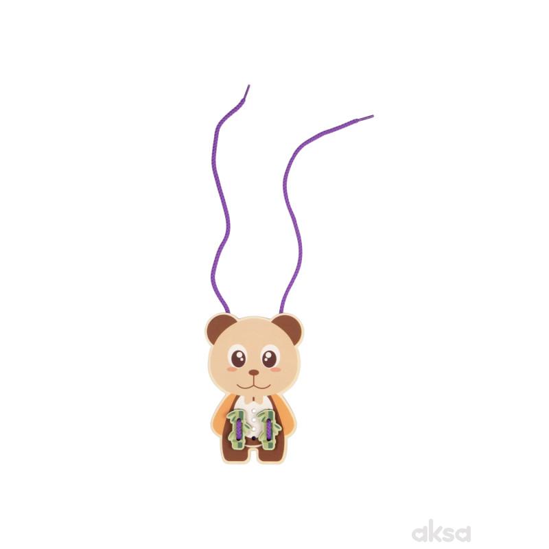 Cute&Cool drvena igračka pertlanja 5 životinja