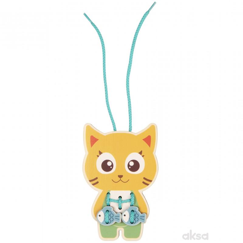 Cute&Cool drvena igračka pertlanja 5 životinja