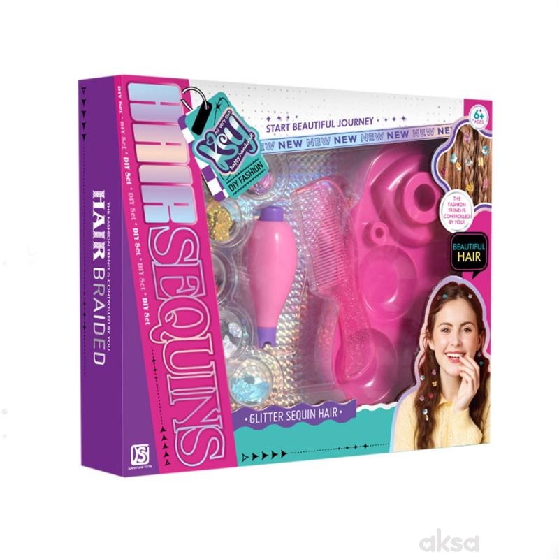 Cute&Cool kreativni set za kosu sa šljokicama