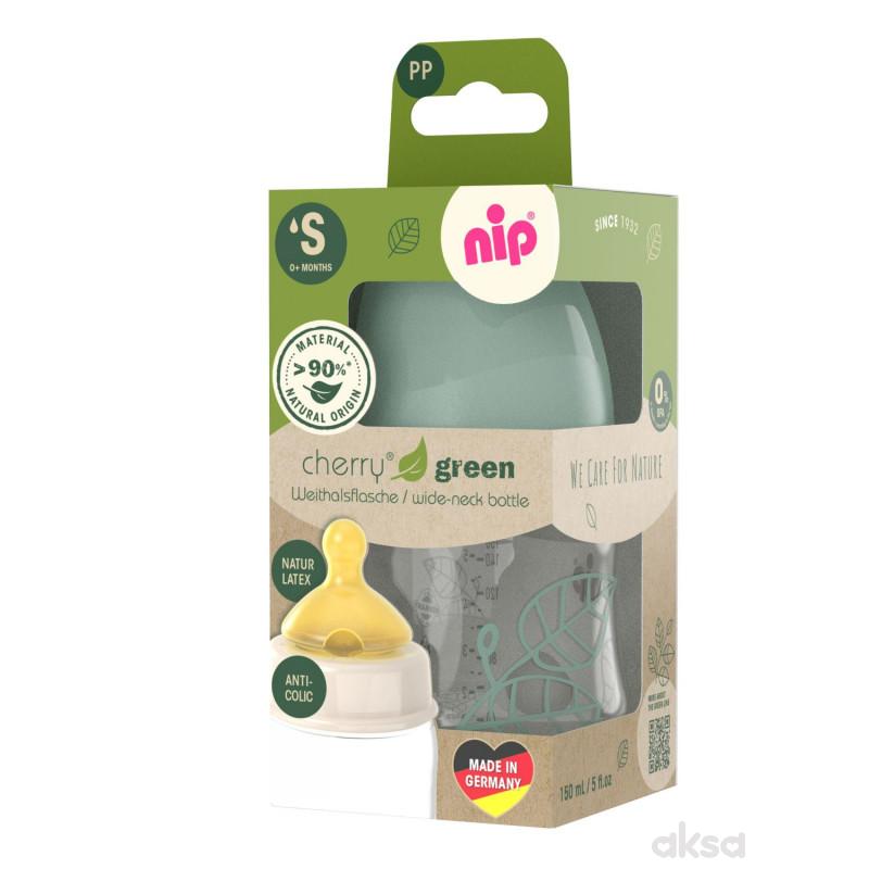 Nip Green PP flašica zelena 150ml 0m+,S protok 