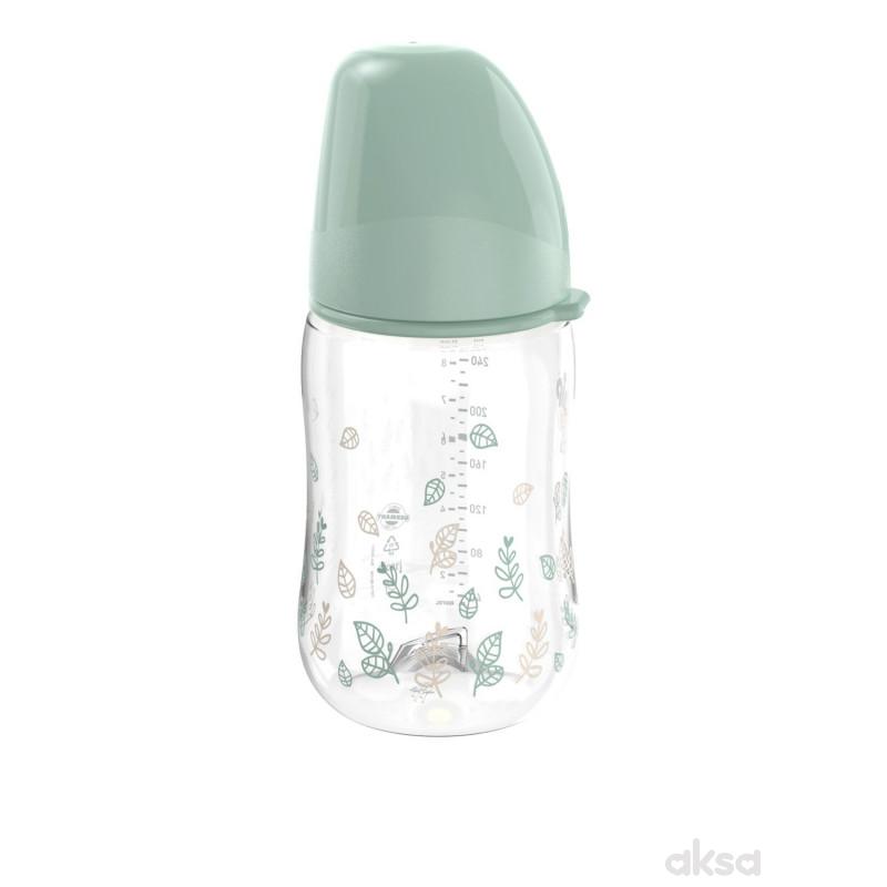 Nip Green PP flašica zelena 260ml 0m+,M protok 