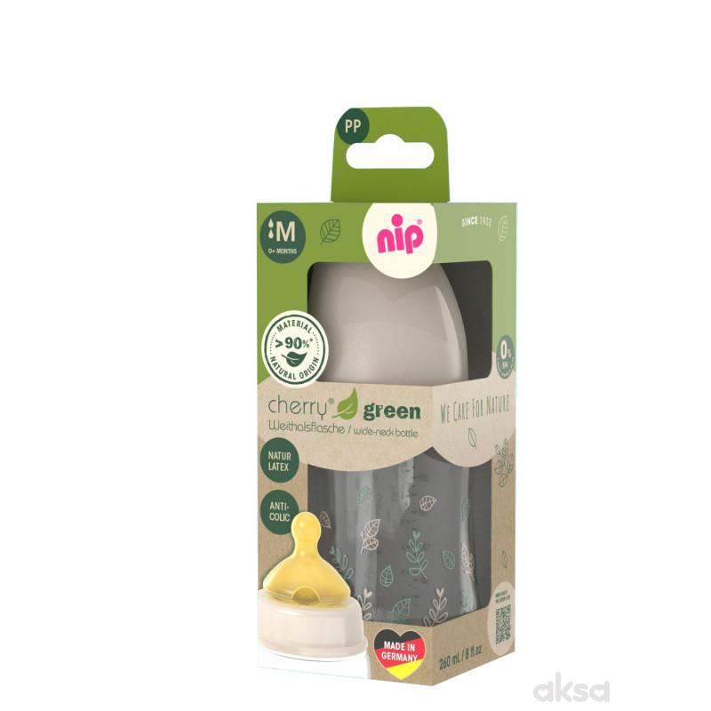 Nip Green PP flašica bež 260ml 0m+, M protok 