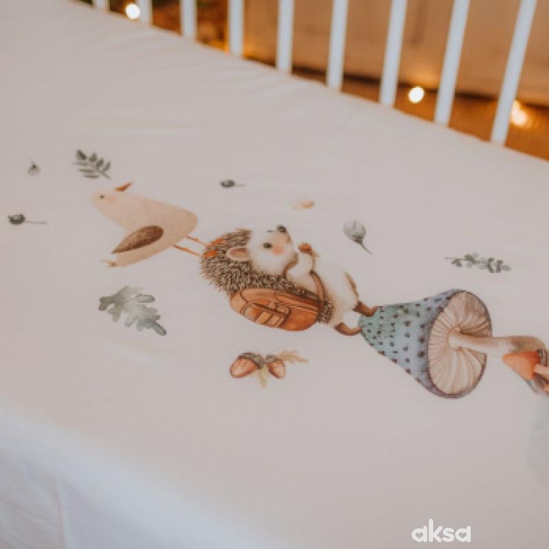 Baby Textil čaršav sa lastišem Jež, 60x120cm