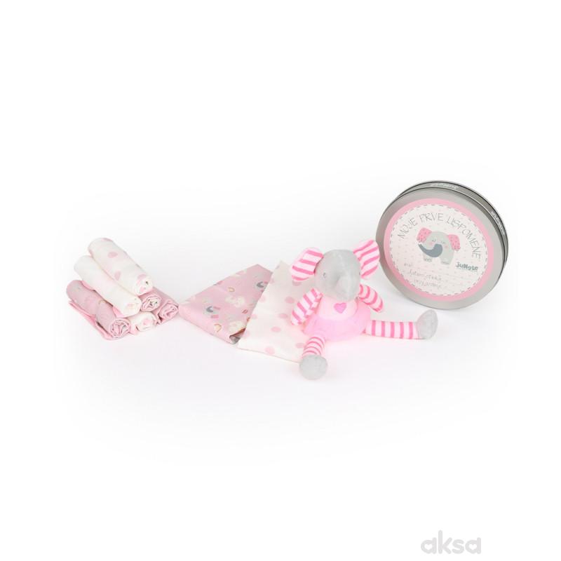 Jungle bebi set prvi otisak, roze 