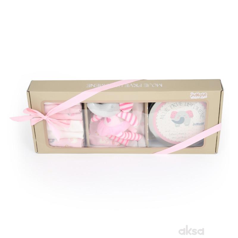 Jungle bebi set prvi otisak, roze 