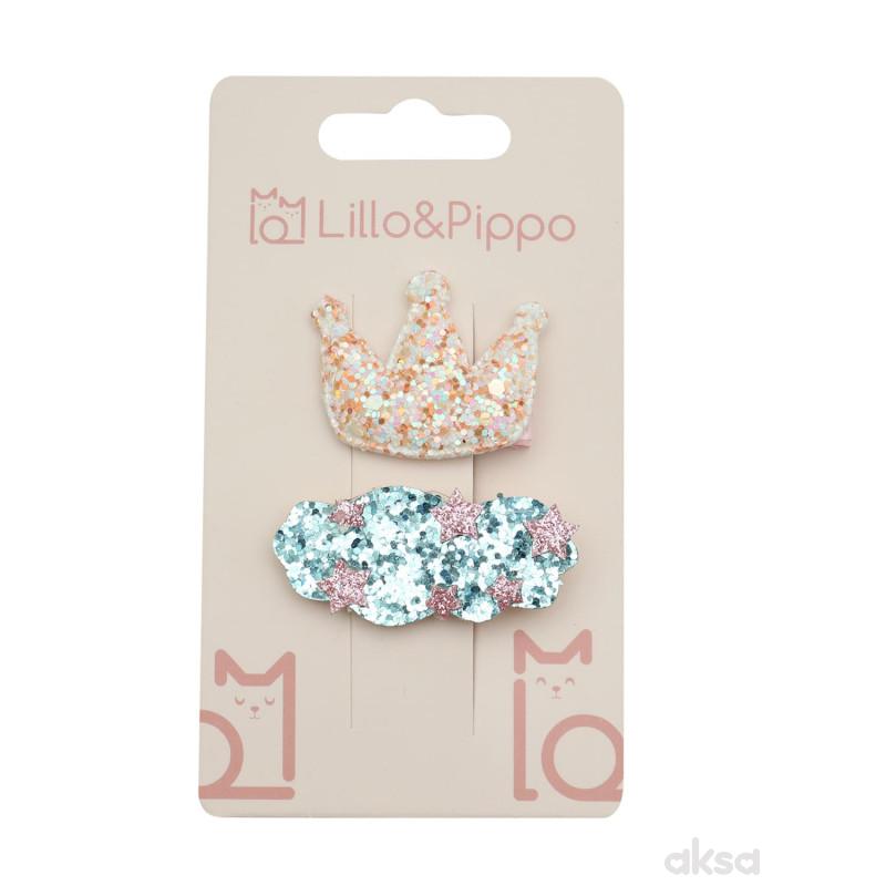 Lillo&Pippo šnalice za kosu 2/1 kruna