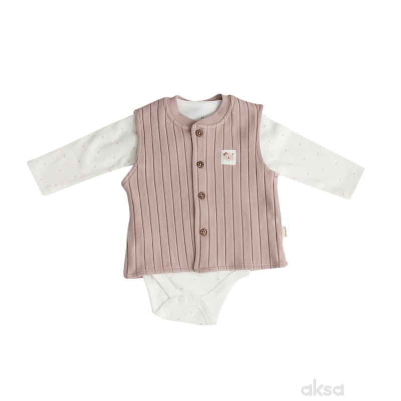 Lillo&Pippo set (bodi,pantalone,prsluk), devojčice 
