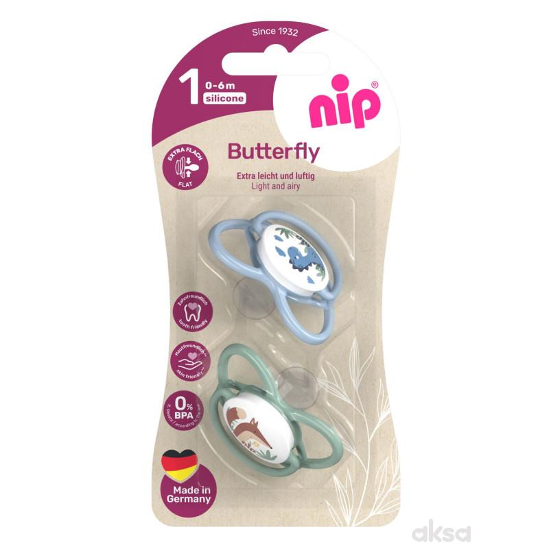 Nip Butterfly laža, silikon, mix boja, 0-6m