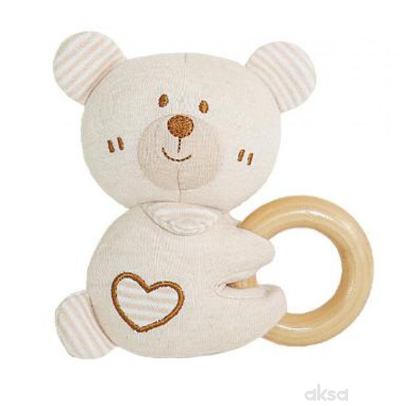 Cute&Cool zvečka sa drvenim krugom bež meda 