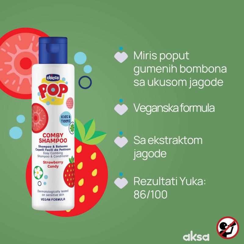 Chicco POP jagoda 2u1 šamp&regenerator 250ml 