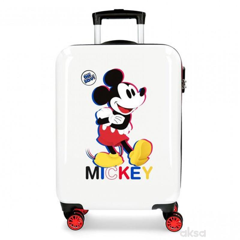 ABS Kofer 55cm sa 4 dupla točkića mickey beli