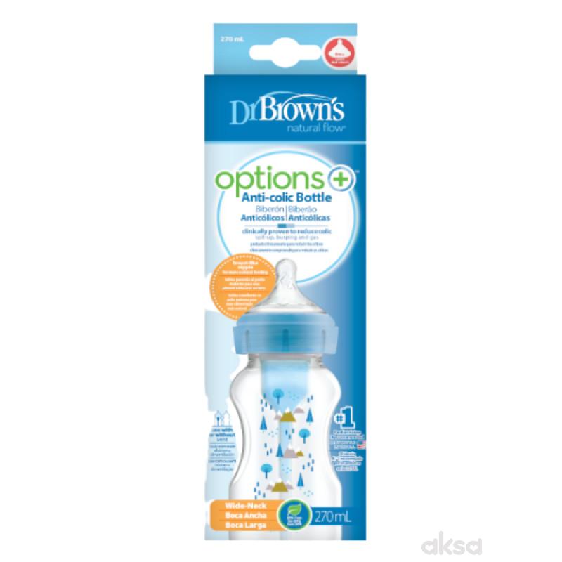 Dr.Browns plastična option+ flašica 270ml plava