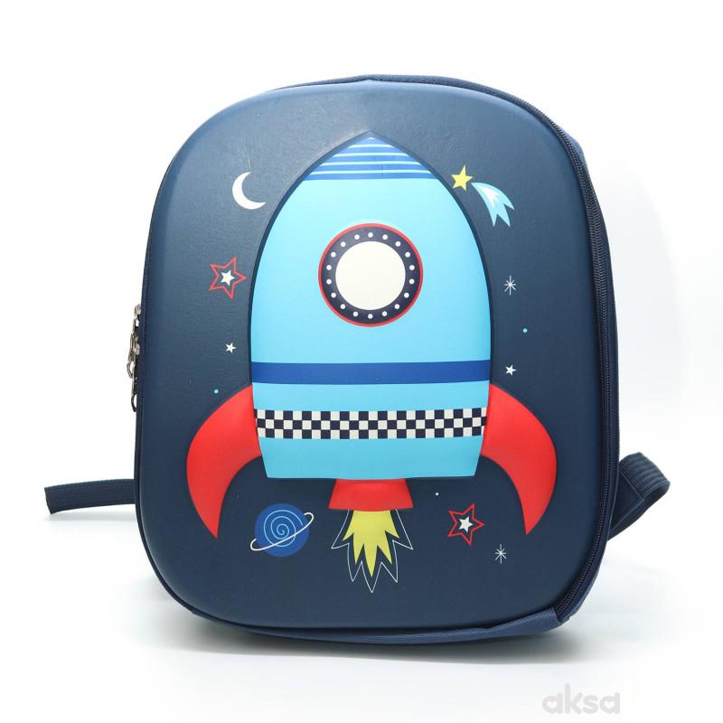 Cute&Cool dečiji ranac 3D raketa tamno plavi