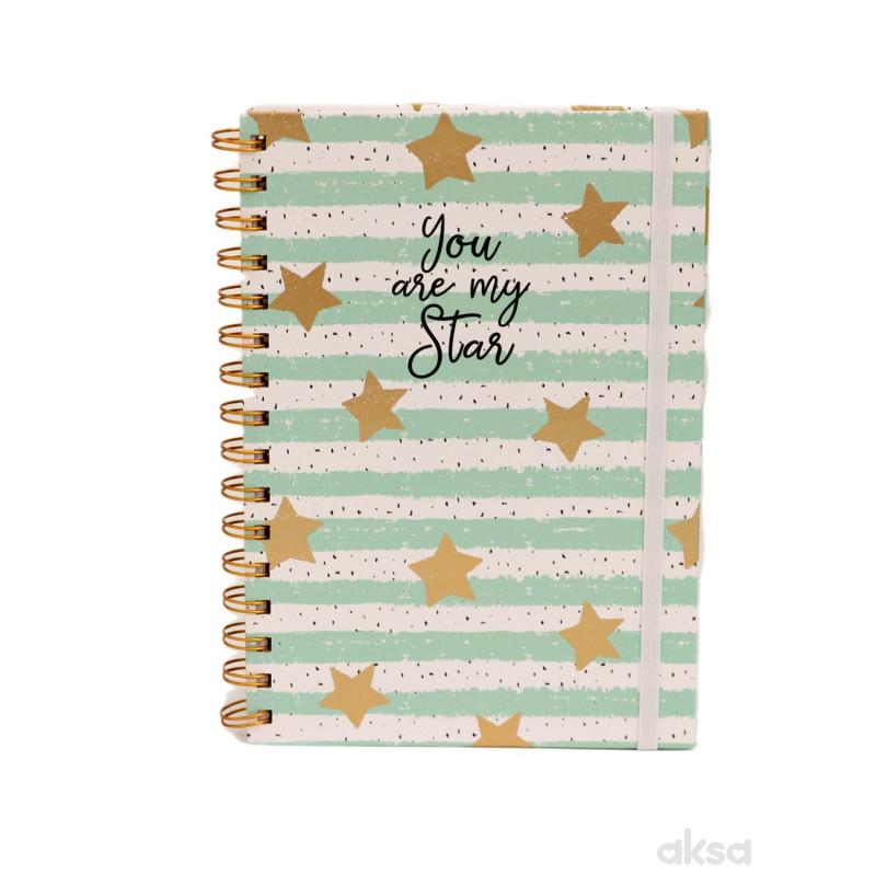 Be Cool notes sa zvezdicama plavi A5 