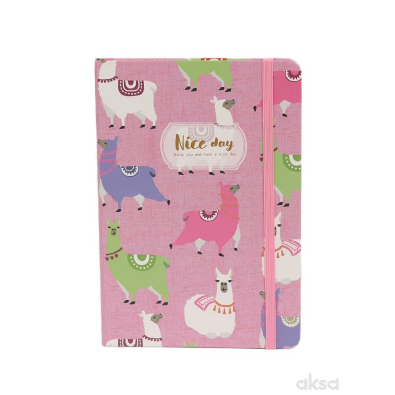 Be Cool notes roze lama A5 