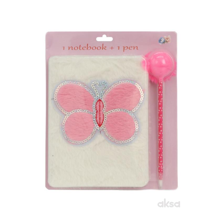 Be Cool notes sa olovkom plišani beli leptir