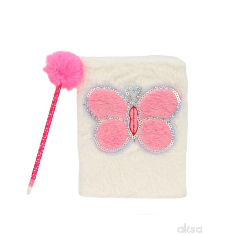Be Cool notes sa olovkom plišani beli leptir