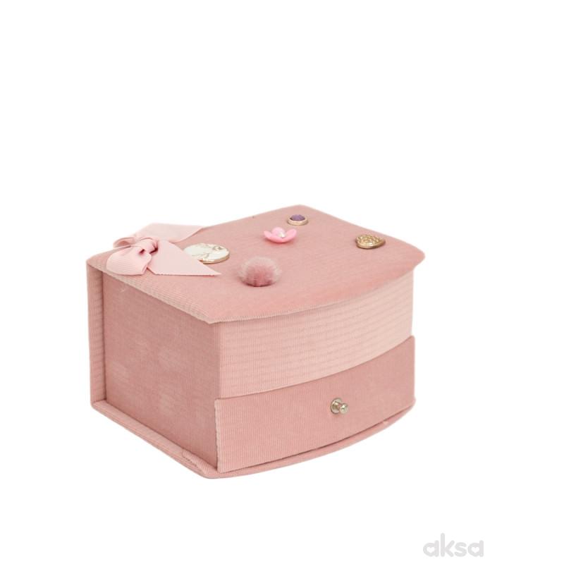 Be Cute ukrasna kutija za nakit sa fiokama roze