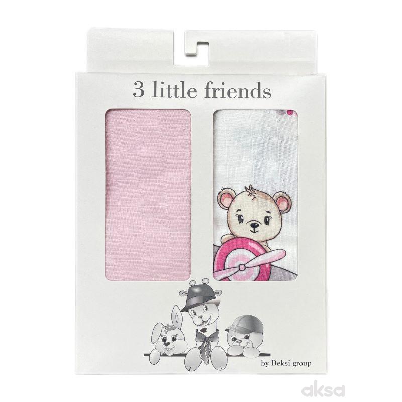 Deksi muslin pelene 2/1, roze 