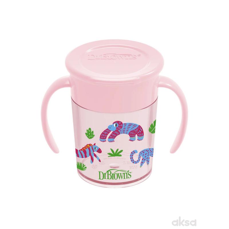 Dr.Browns no spill šolja 360 stepeni 200ml roze