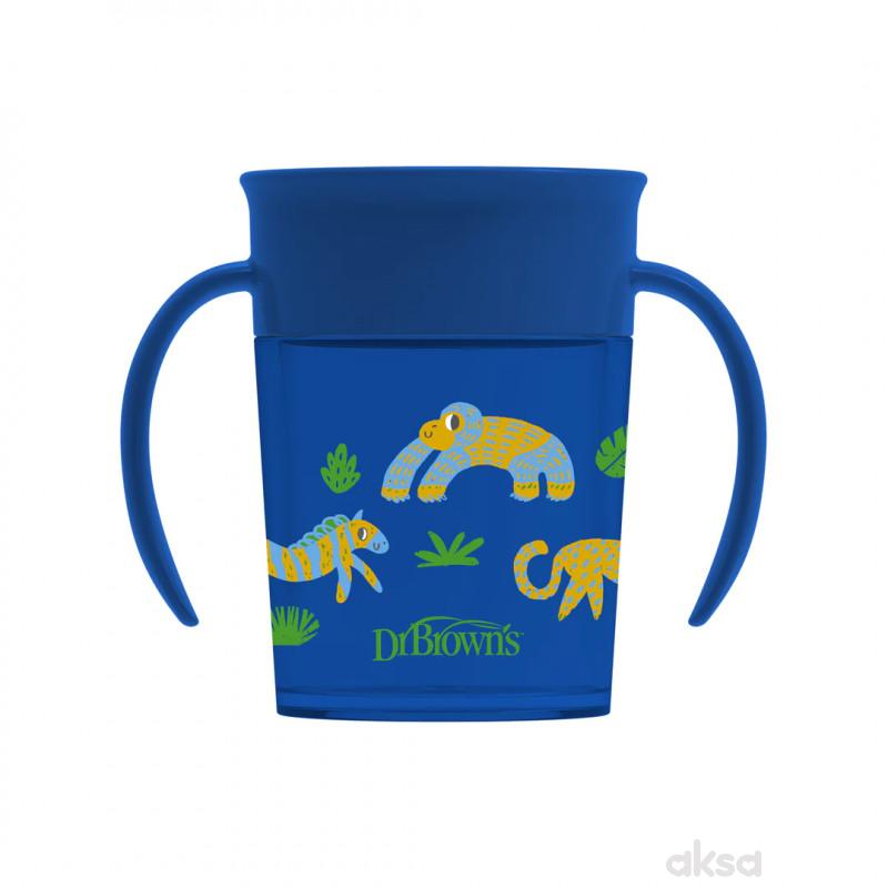 Dr.Browns no spill šolja 360 stepeni 200ml plava