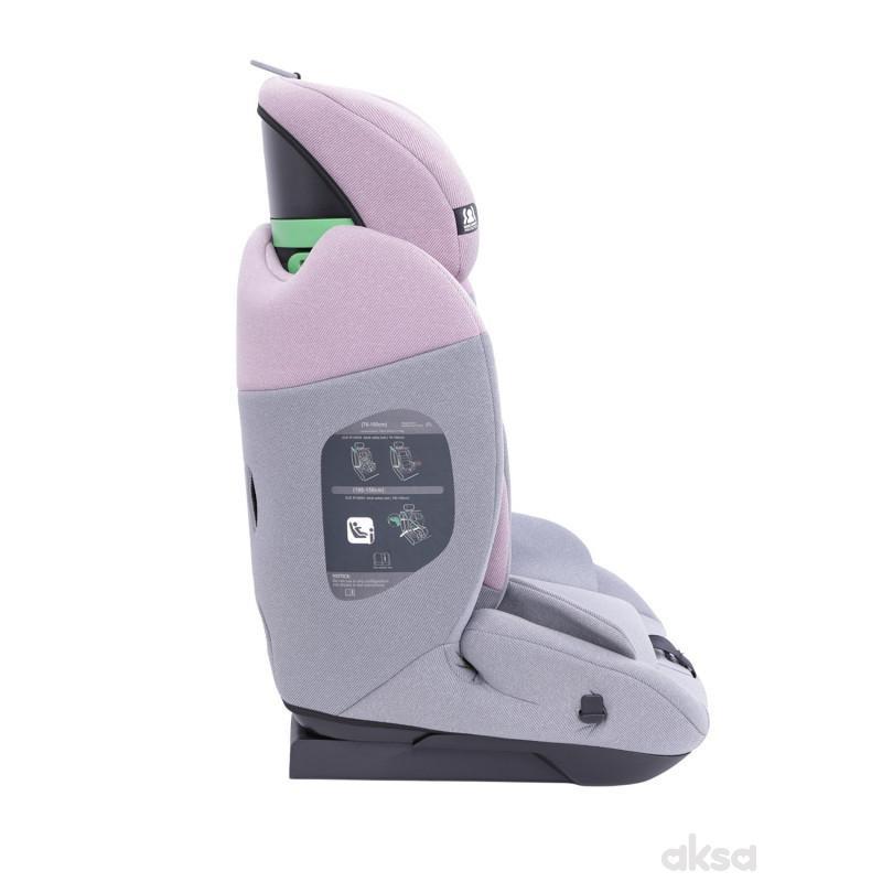 Puerri auto sedište MaxSafe (76-150cm), pink/grey