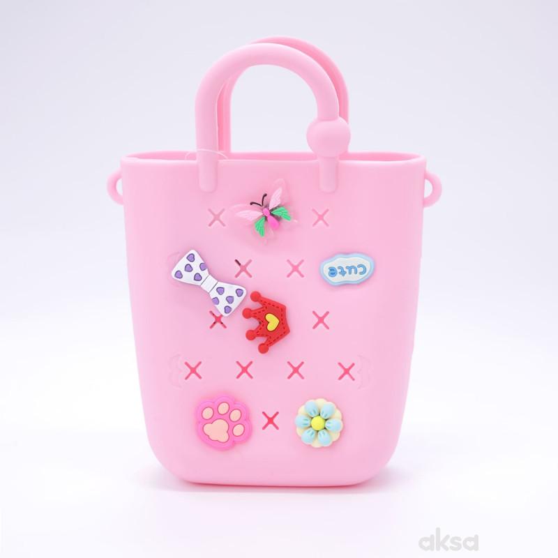 Cute&Cool torbica od silikona roze sa stikerima
