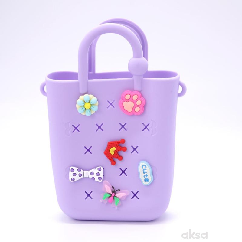 Cute&Cool torbica od silikona lila sa stikerima