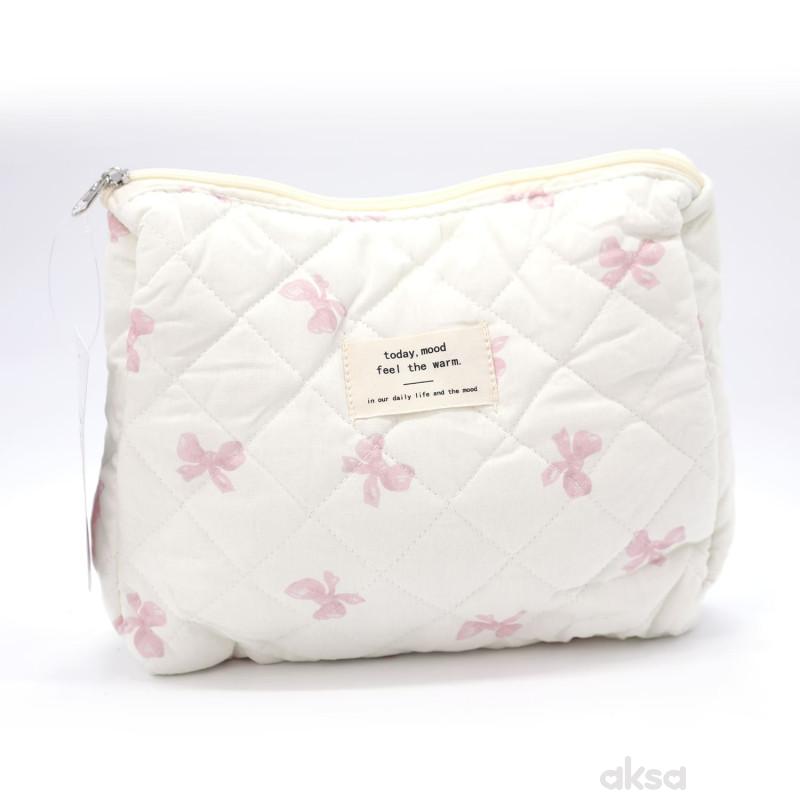 Be Cute neseser beli sa mašnicama L