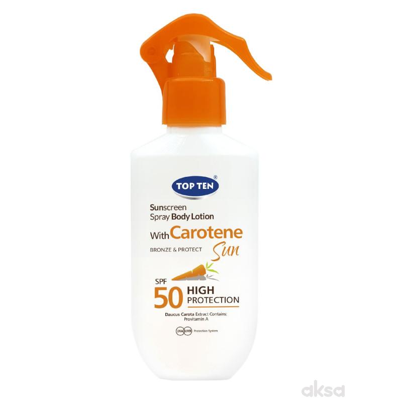 Top Ten losion za sunč.carotena spf 50 150ml sprej
