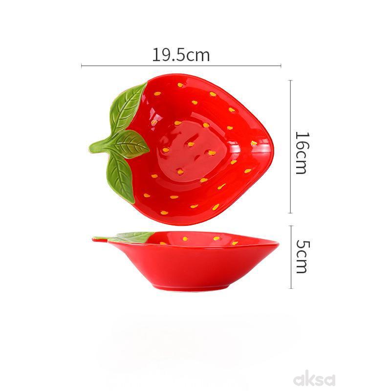 Cute&Cool HOME Dekorativna činija jagoda, 17cm