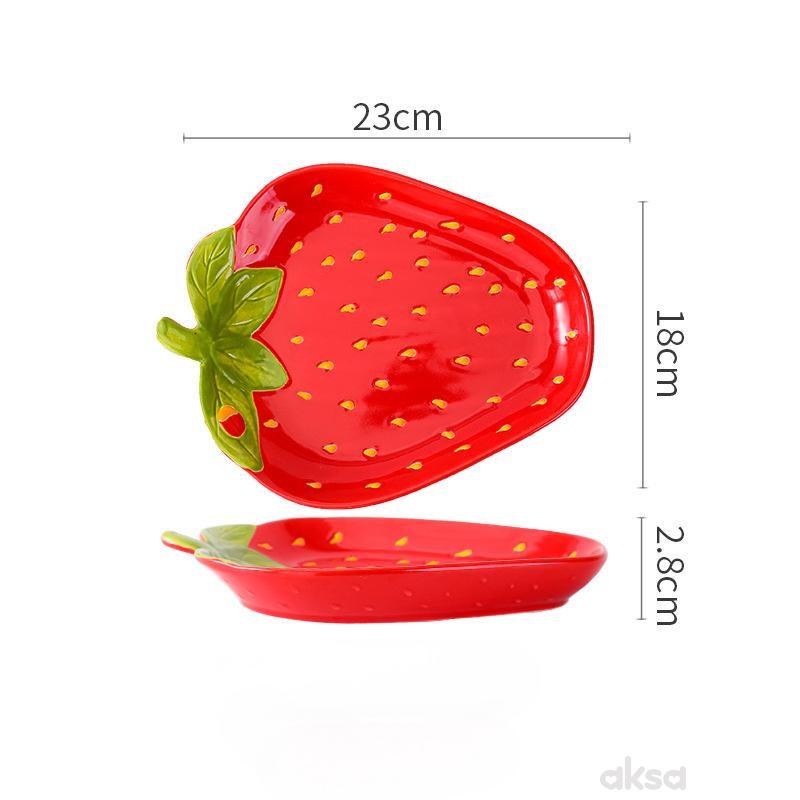 Cute&Cool HOME Dekorativni tanjir jagoda, 22cm