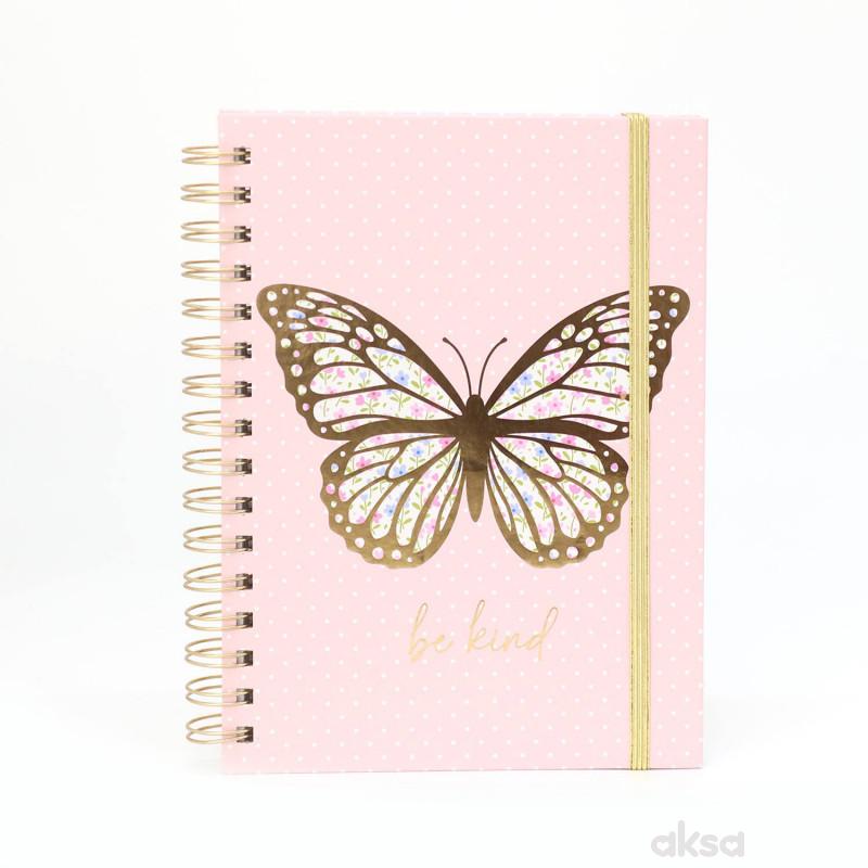 Be Cool notes roze sa zlatnim leptirom