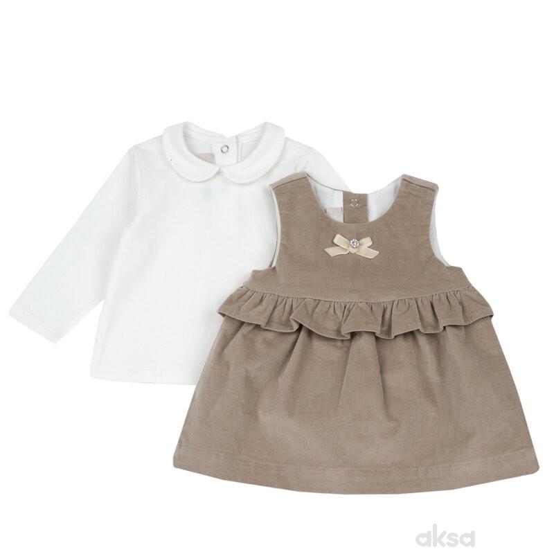 Chicco komplet 2/1 (majica dr, haljina), devojčice