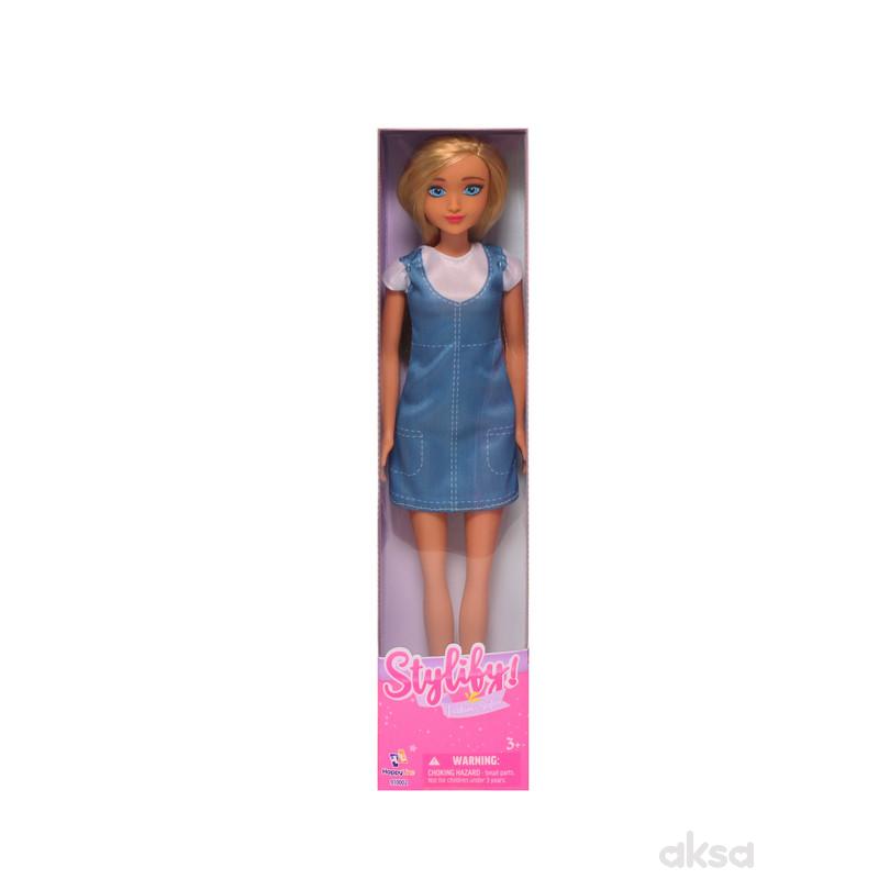 Stylify lutka plavuša, plava haljina, 31cm