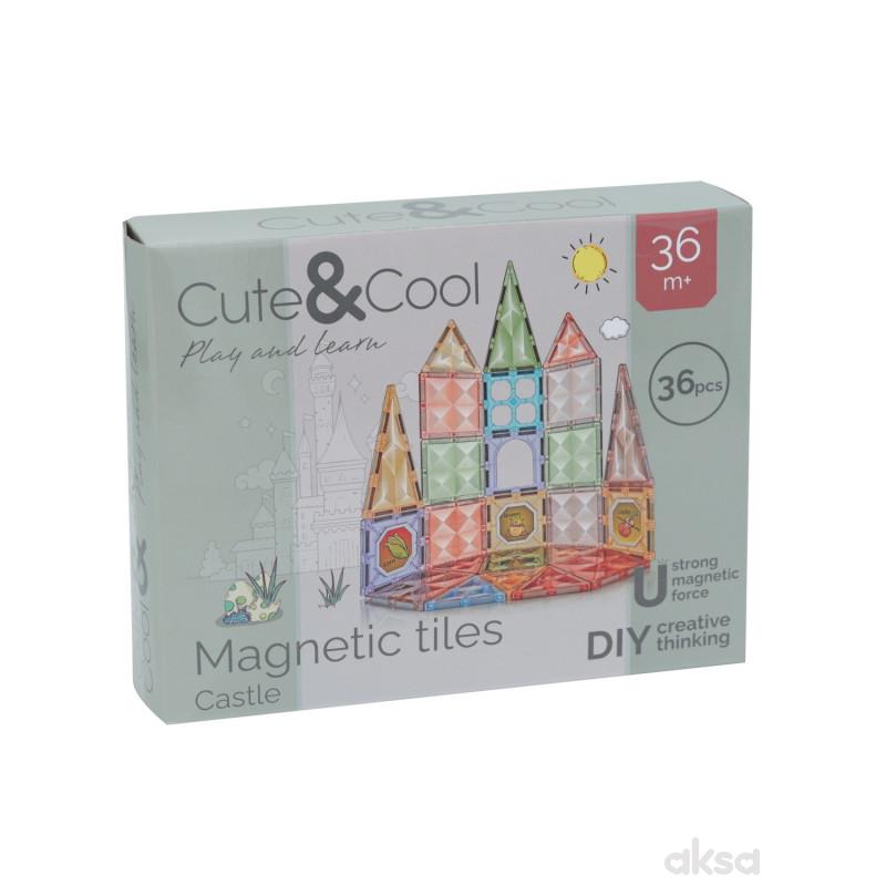 Cute&Cool magnetne pločice dvorac, 36 kom 