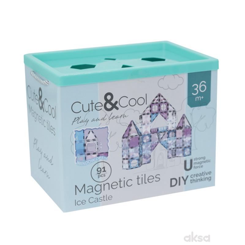 Cute&Cool magnetne pločice snežni dvorac, 91 kom