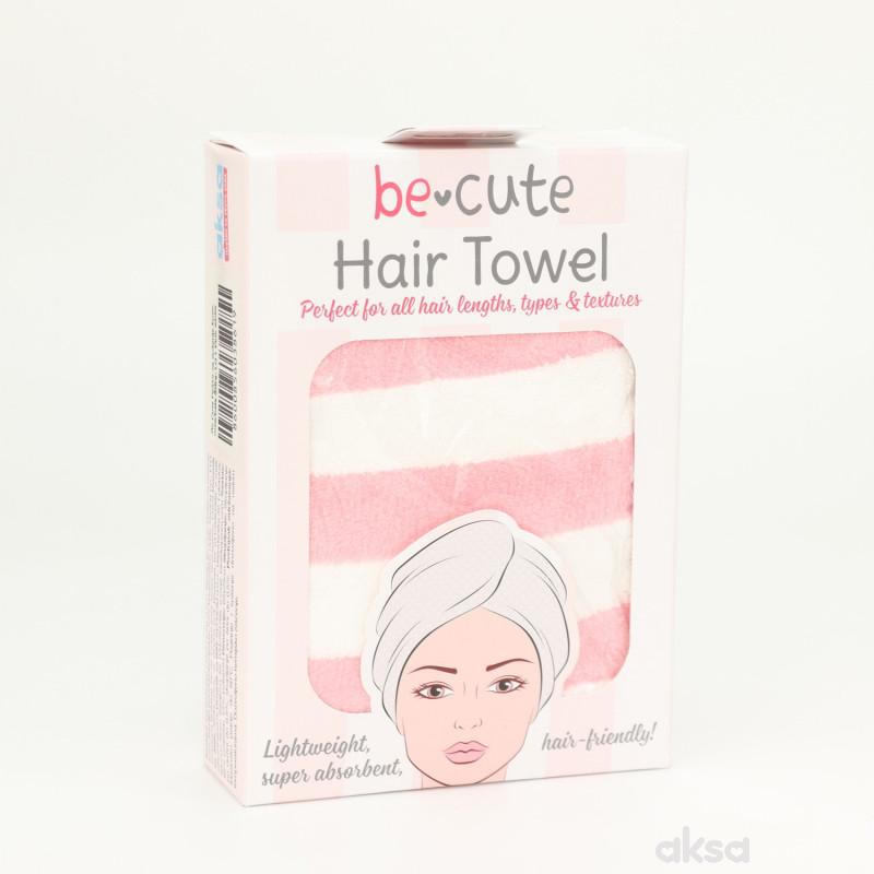 Be Cute Peškir za sušenje kose, roze/bela 