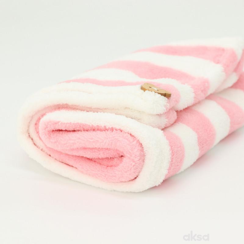 Be Cute Peškir za sušenje kose, roze/bela 