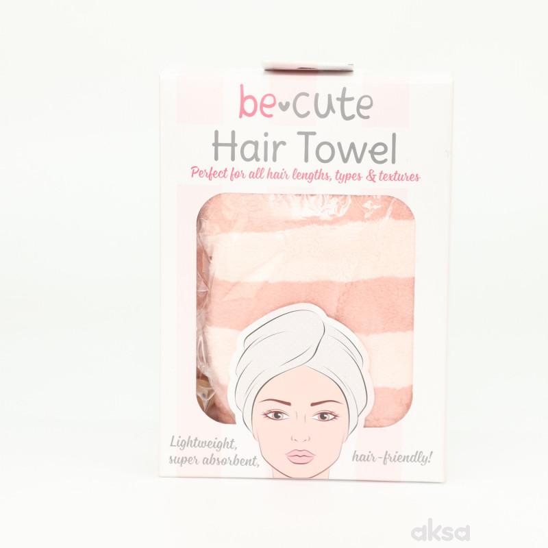 Be Cute Peškir za sušenje kose, bež/roze 