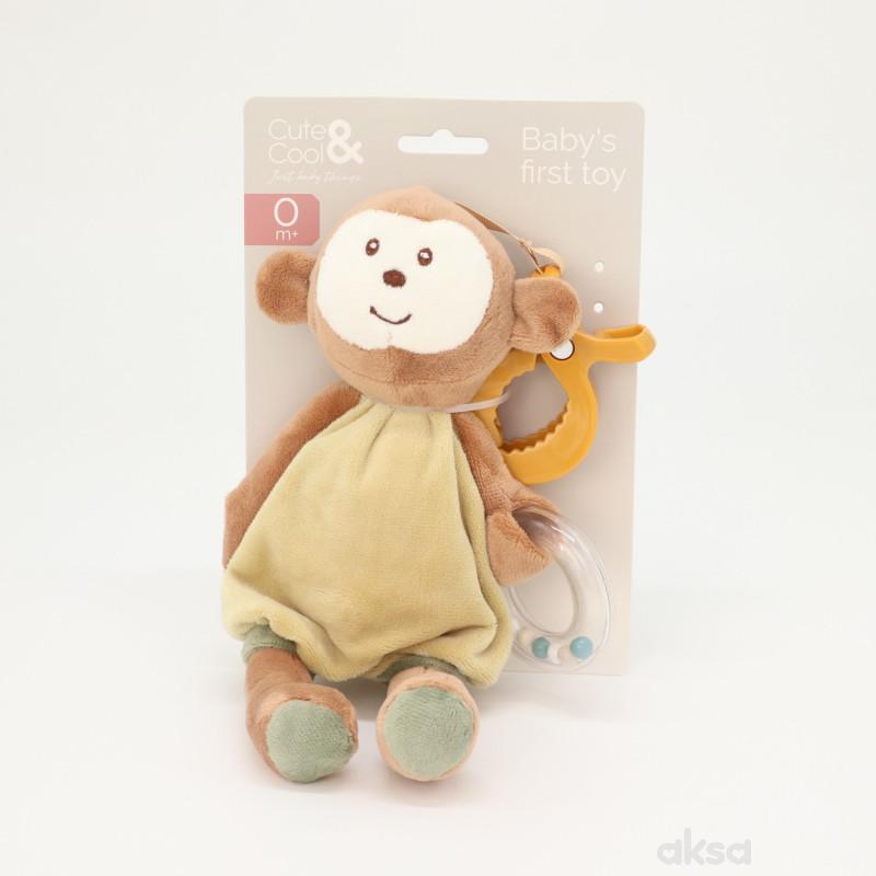 Cute&Cool plišana igračka sa zvečkom majmun 