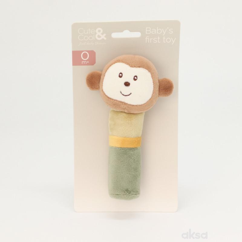 Cute&Cool plišana zvečka štapić majmun 