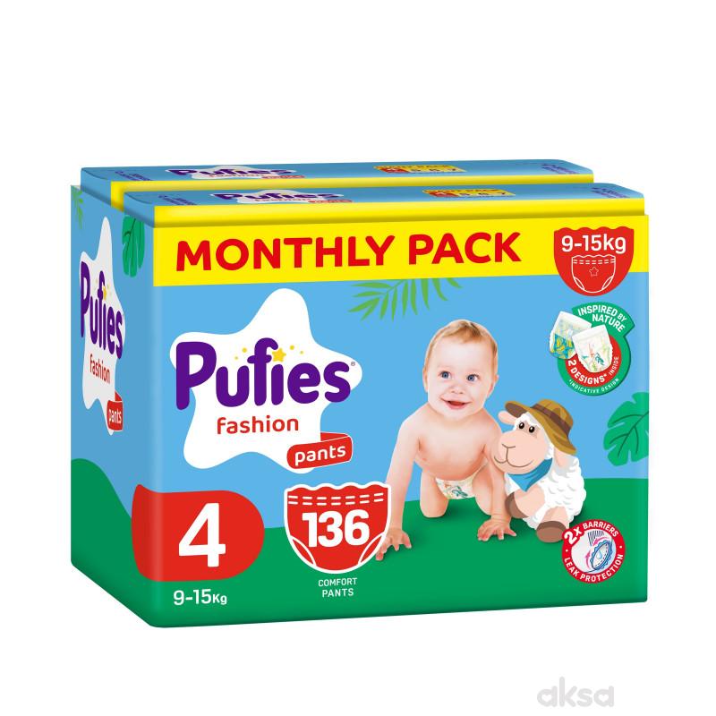 Pufies pelene monthly pants 4 maxi 9-15kg 136kom