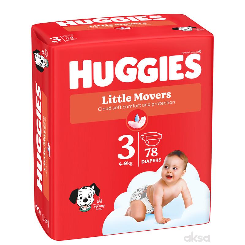 Huggies pelene little movers 3 4-9, 78kom