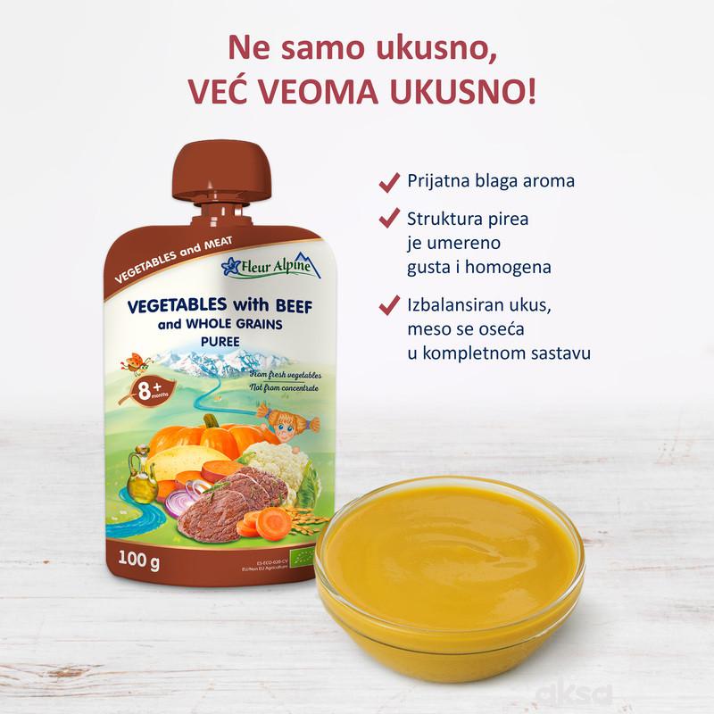 Fleur Alpine org. pire od povrća sa govedinom 100g 