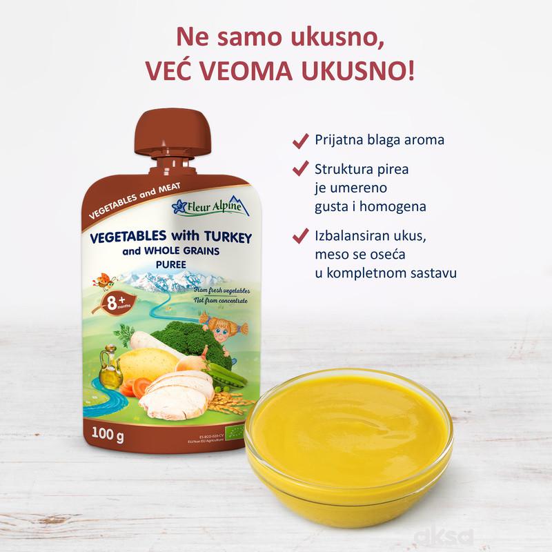 Fleur Alpine org. pire od povrća sa ćuretinom 100g 